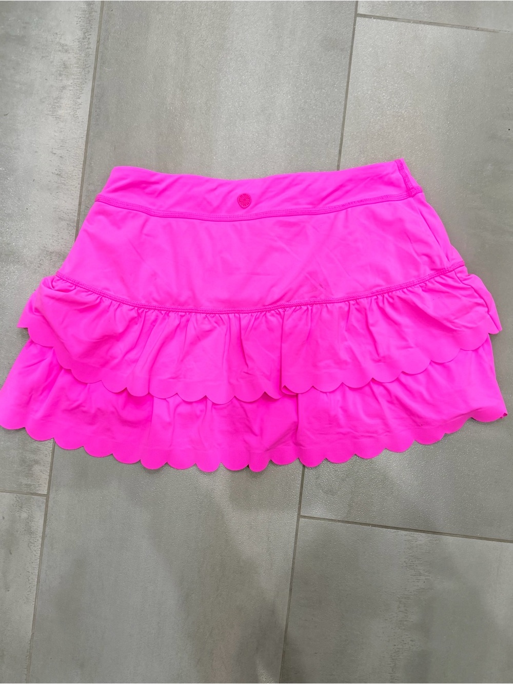 Lilly Pulitzer Neon Pink Scallop Ruffle Mini Skirt